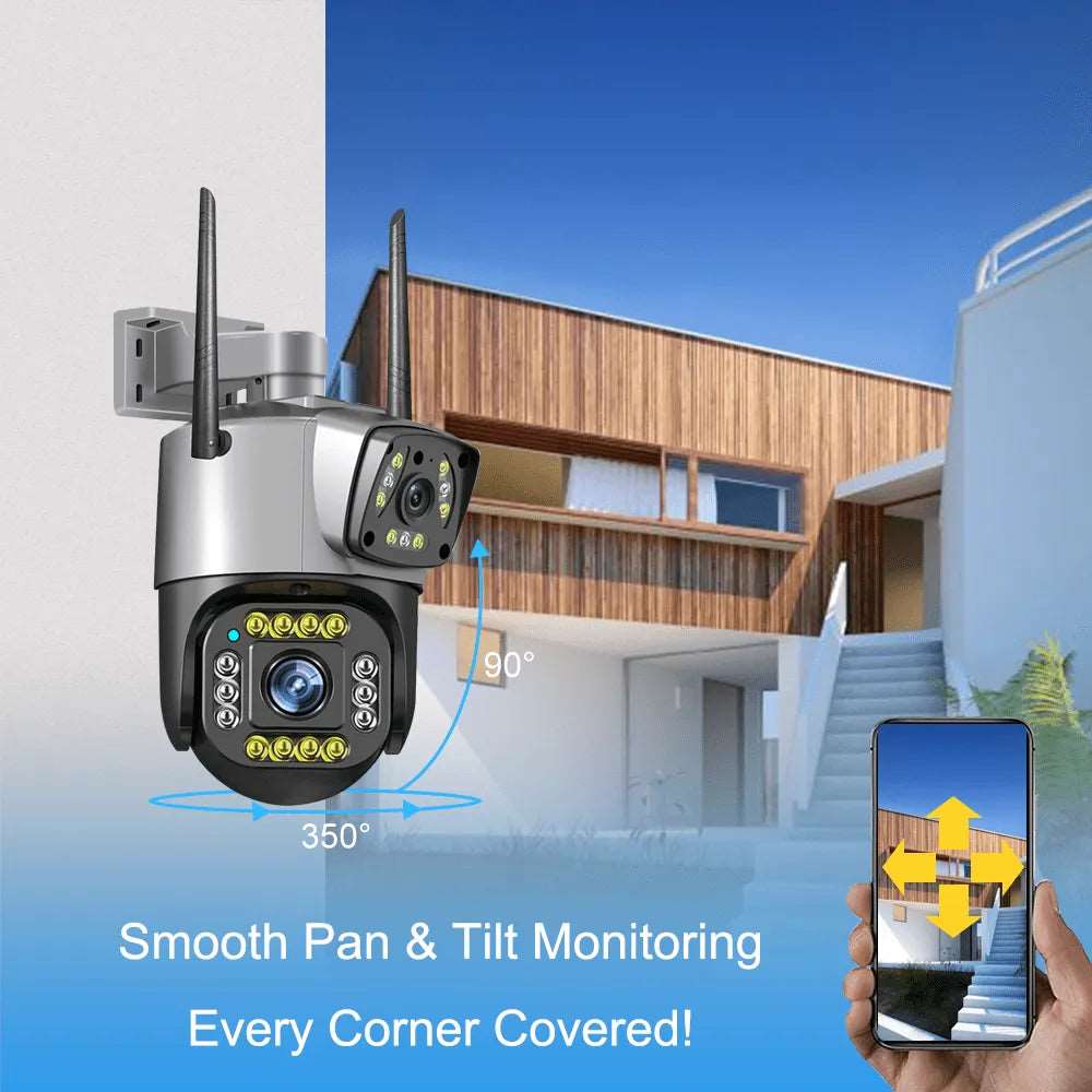 KIHO™ Dual Lense WiFi CCTV 8mp HD Resolution Camera