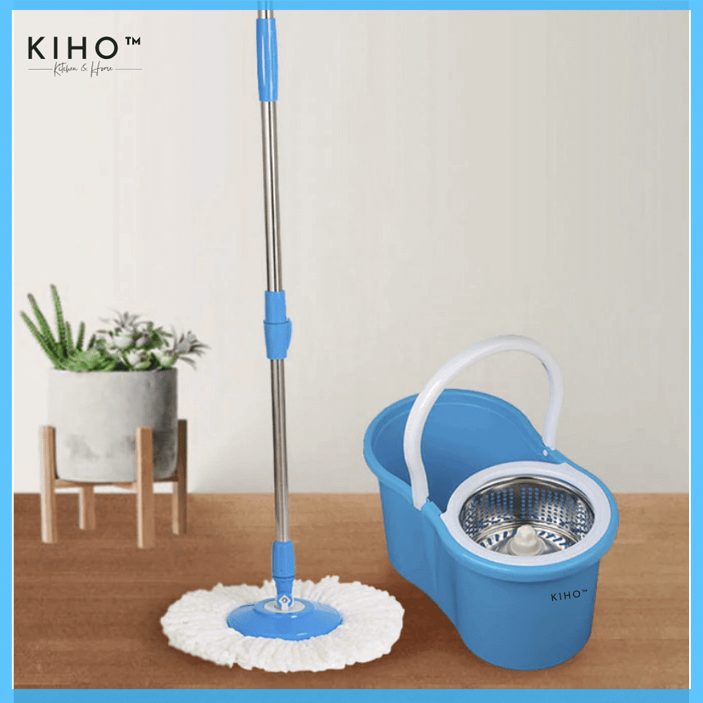 KiHo™-Easy-Spin-Magic-Mop-with-Steel-Bucket