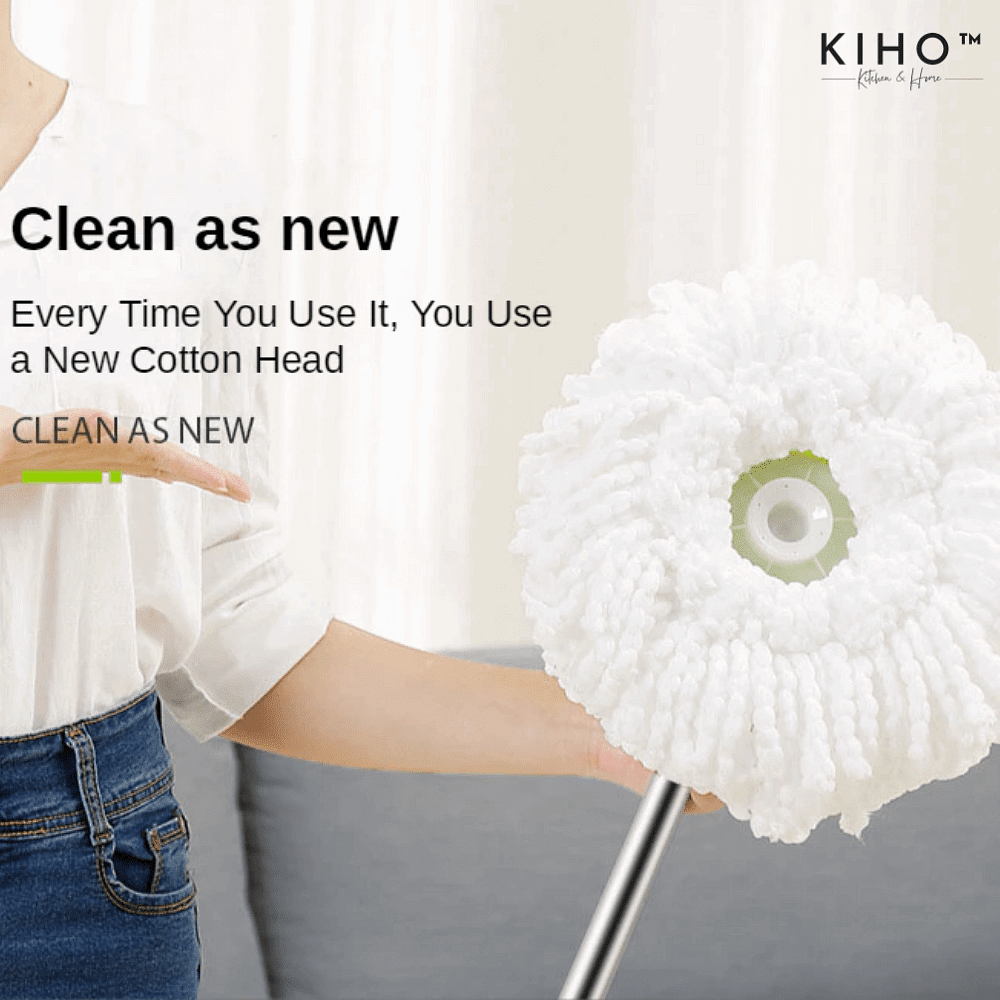 KIHO™ Easy Spin Magic Mop With Steel Bucket