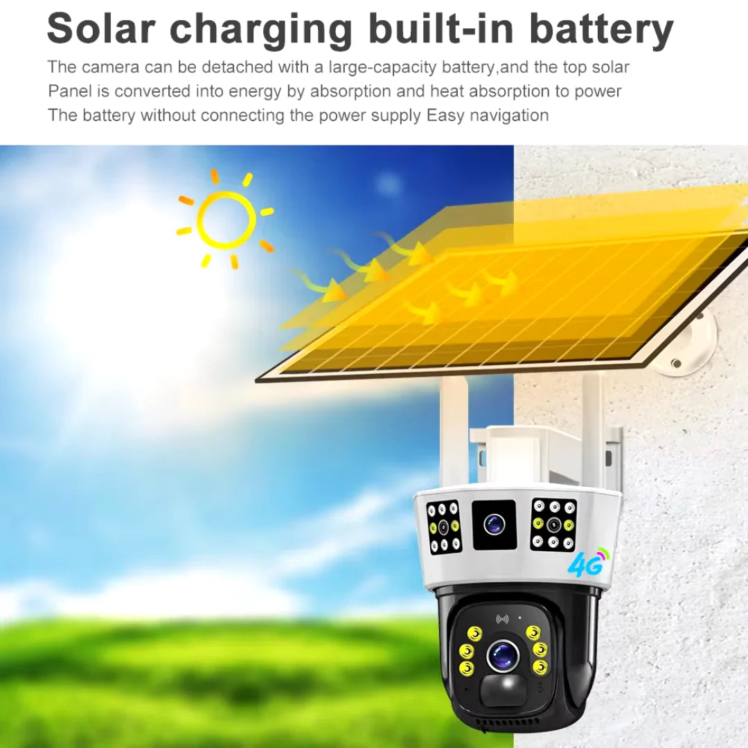 KIHO Solar Guard V380 Pro Solar Powered CCTV Security Camera  2MP 6K PTZ