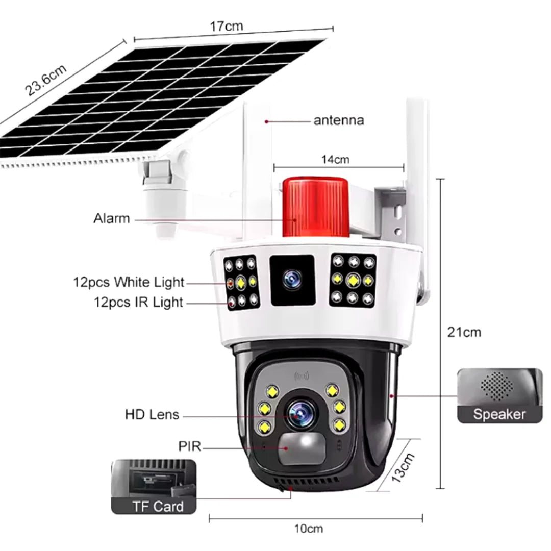 KIHO Solar Guard V380 Pro Solar Powered CCTV Security Camera  2MP 6K PTZ