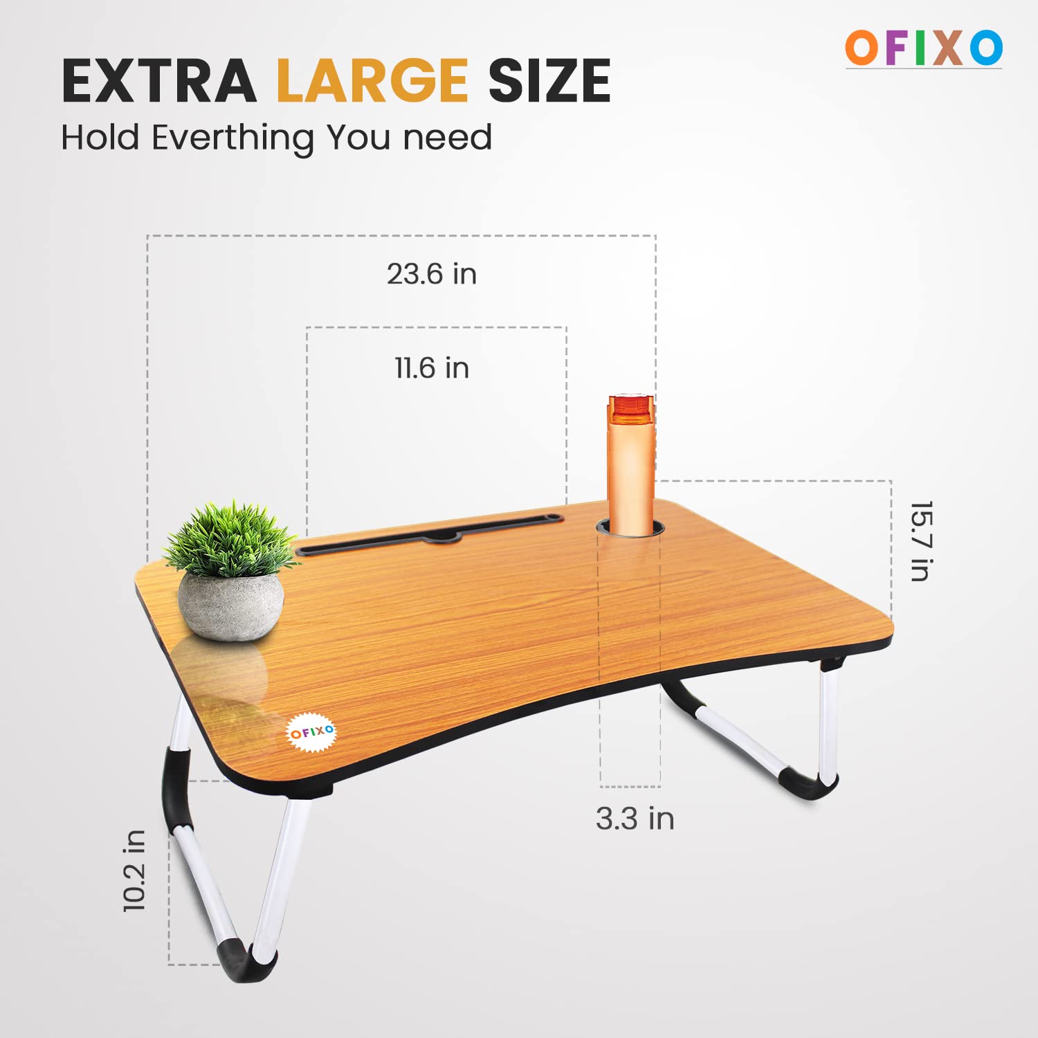 KIHO™ Foldable Wooden Laptop Table - Slightly Damage